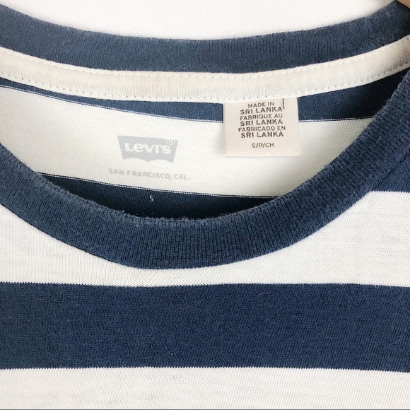 Levi’s navy and white striped front pocket shirt - Picture 4 of 5